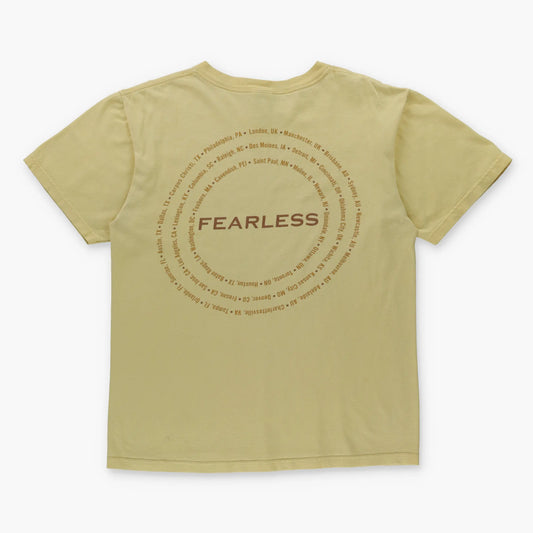 Taylor Swift 'Fearless' Tour Light Yellow ANVIL T-Shirt (M) Vintage Sole Melbourne