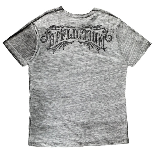 AFFLICTION Double Sided Velvet Detailing Y2K Style TShirt (XL) - Vintage Sole Melbourne