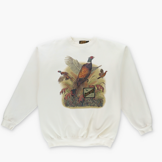 EDDIE BAUER 'USA Made' Bird Graphic Embroidered Logo White Sweatshirt (L-XL)