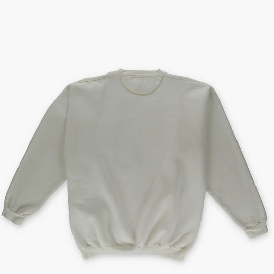 EDDIE BAUER 'USA Made' Bird Graphic Embroidered Logo White Sweatshirt (L-XL) - Vintage Sole Melbourne