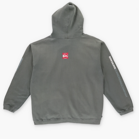 QUIKSILVER Grey Centre Logo Hooded Surf Sweatshirt (L)