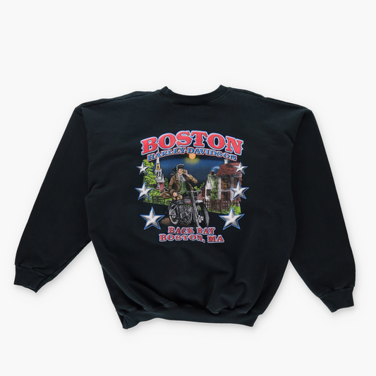 HARLEY DAVIDSON Back Bay Boston Graphic Black Sweatshirt (L)