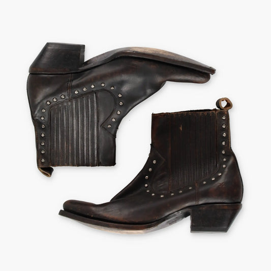 FRYE 'Sacha' Stud Chelsea Brown Leather Ankle Boots (8.5 B) - Vintage Sole Melbourne