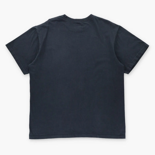 NIKE Loose Fit Black & White Embroidered Swoosh Logo T-Shirt (XL) - Vintage Sole Melbourne