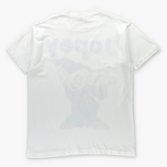 DISNEY 'Dopey' Puffy Spell Out Graphic White Tee (L TALL)