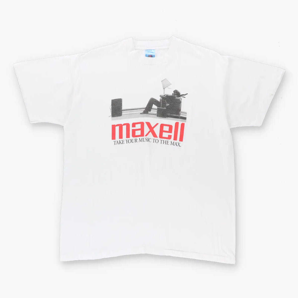 Vintage MAXELL Cassette 'Blown Away Guy' 80s 90s Commercial Travis Scott Single Stitch T-Shirt (XL) Vintage Sole Melbourne