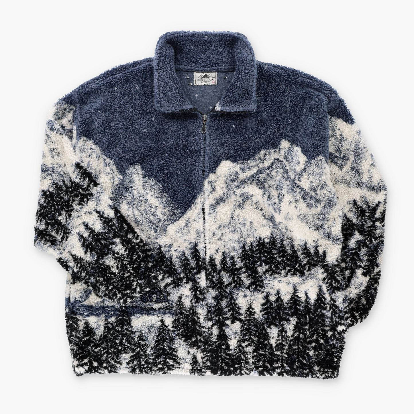 Snowy Forest & Cabin Full Zip Fleece Jacket (XL-XXL)