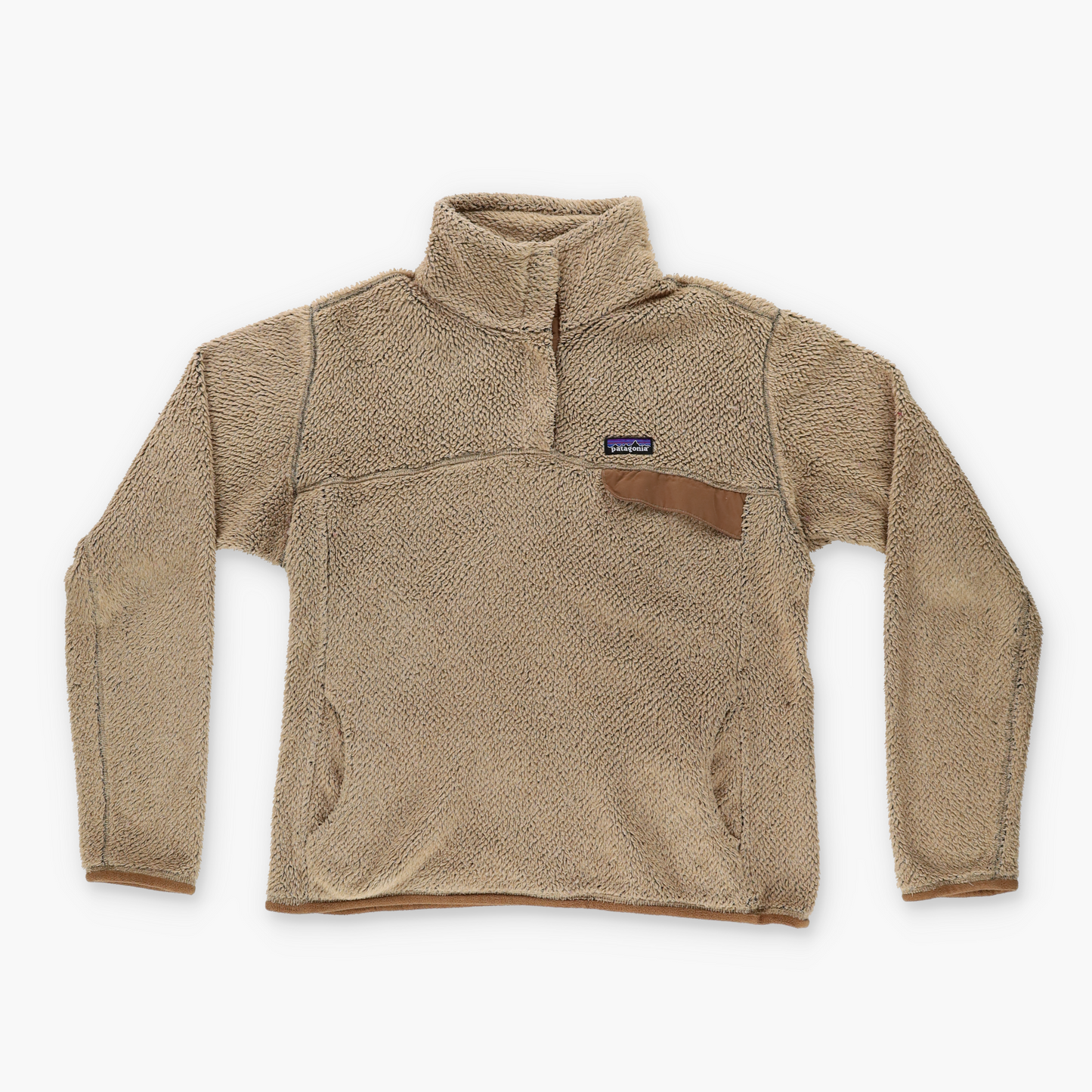 PATAGONIA Tan Teddy 1/4 Snap Fleece Sweatshirt Pullover (M)