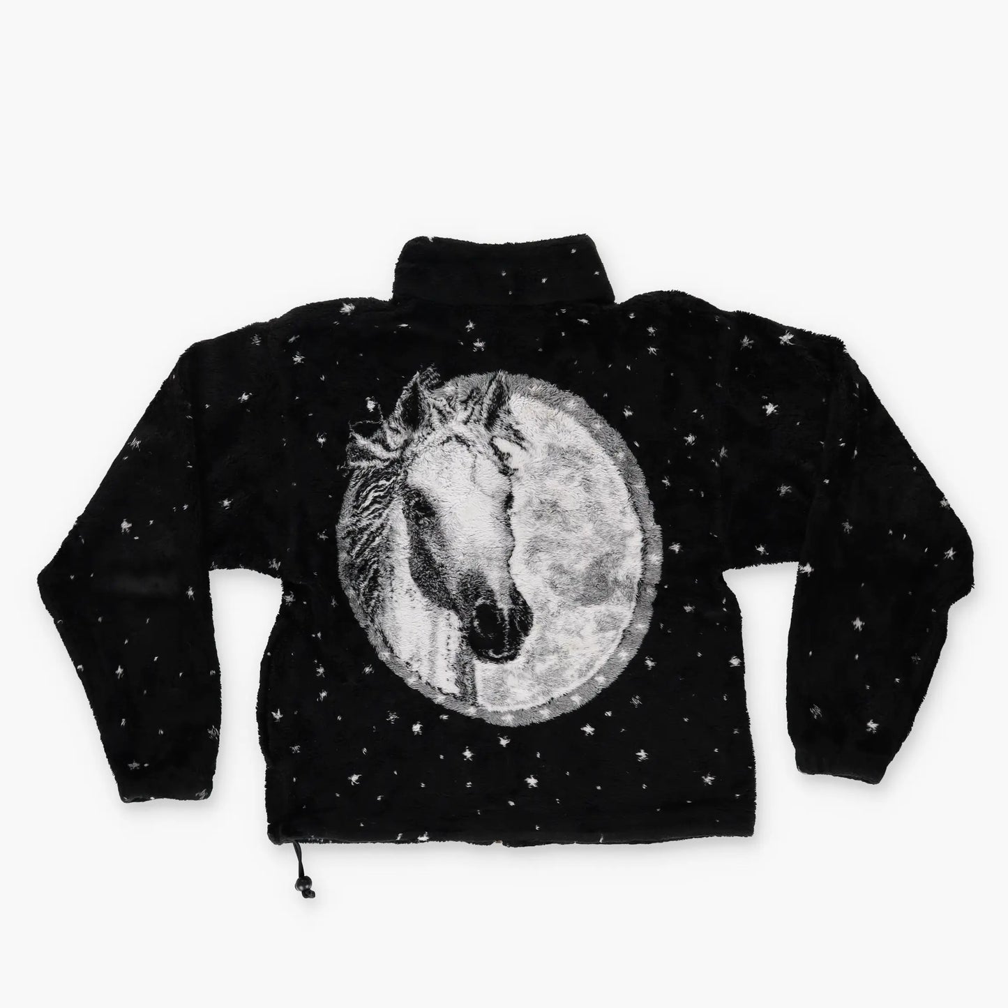 OUTBACK 'CANADA Made' Horse Moon Starry Night Graphic Fleece Zip-Up Sweatshirt (S-M) Vintage Sole Melbourne