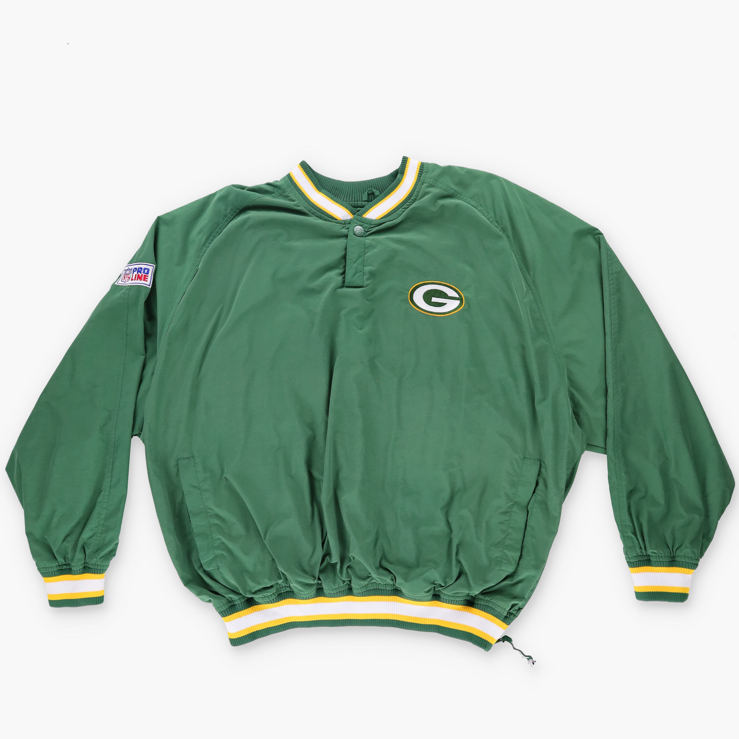 NFL 'Pro Line' 90s Green Bay Packers Embroidered Emblem Windbreaker Pullover (XL-XXL)