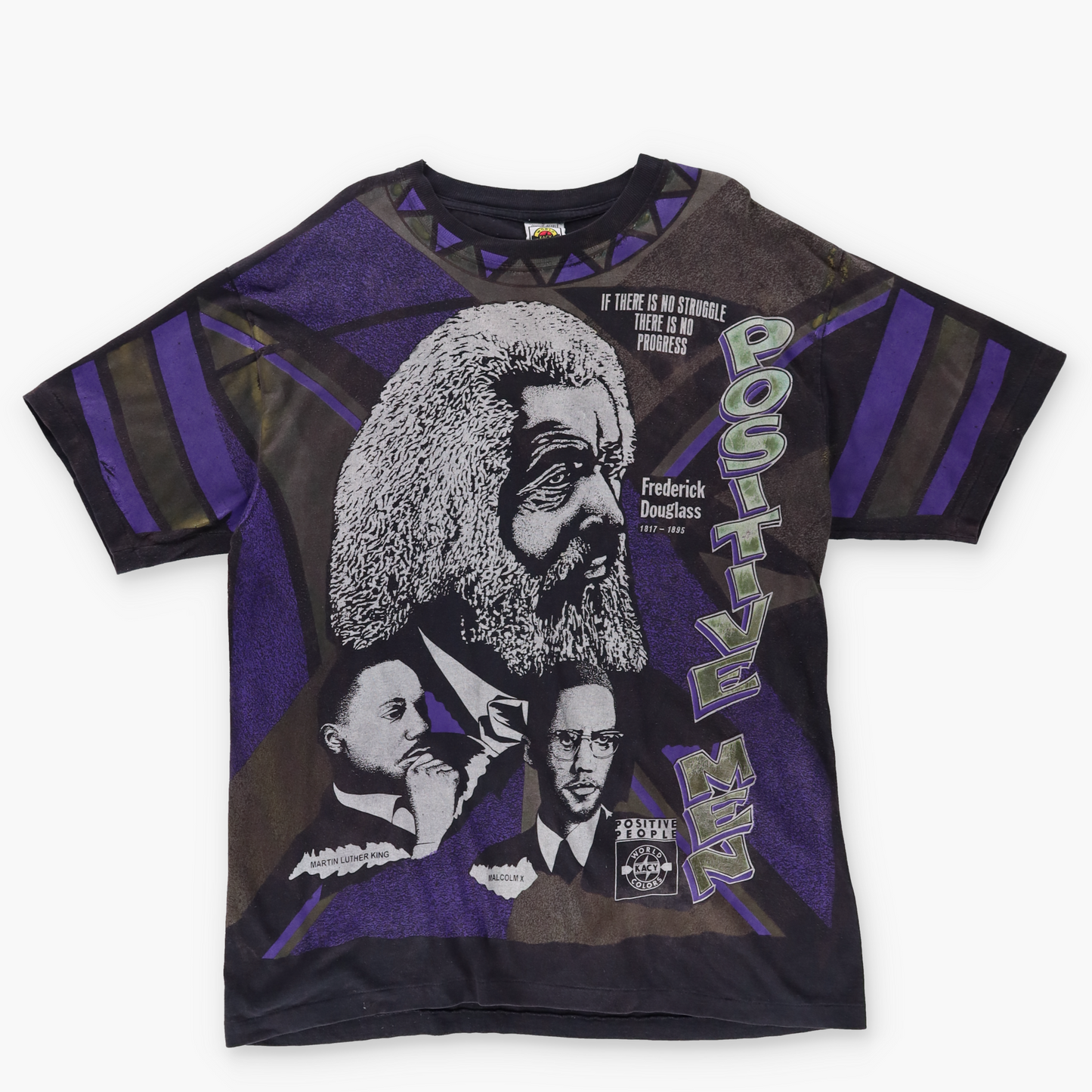 'Positive Men' 90s Black History Month KACY WORLD COLOURS USA Made T-Shirt (XXL)
