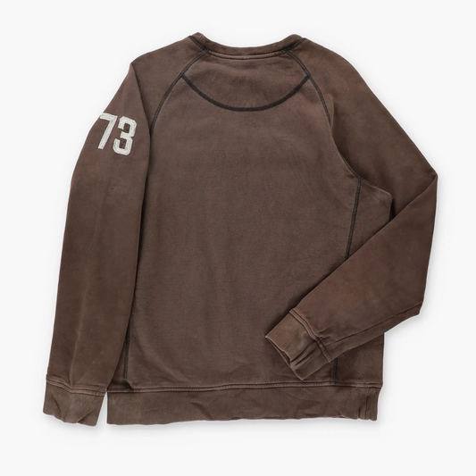 TIMBERLAND Regular Fit Brown & White Embroidered Spell Out Sweatshirt (M) Vintage Sole Melbourne