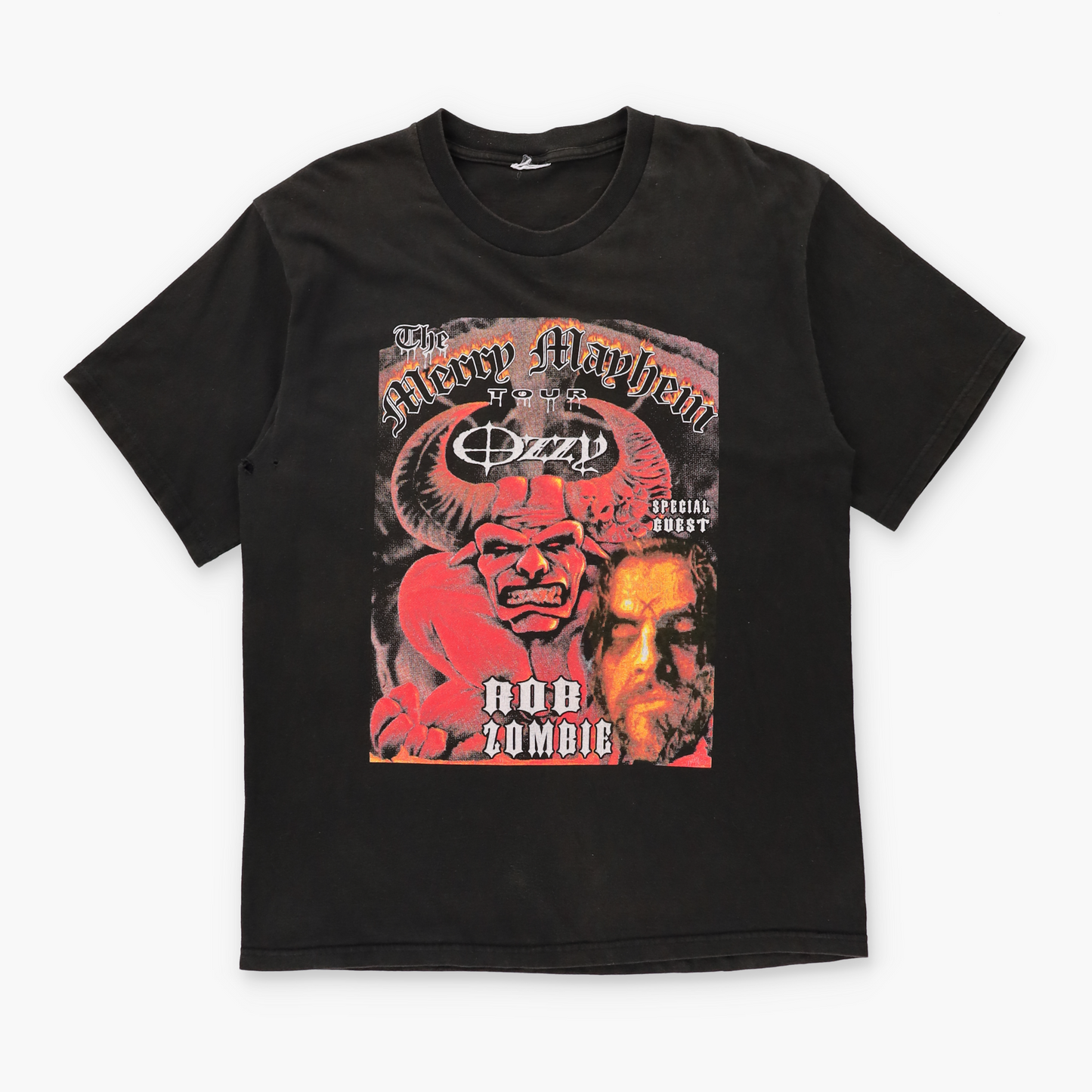 Ozzy Osbourne x Rob Zombie 'The Merry Mayhem' Tour Double Sided Black Tee (XL)