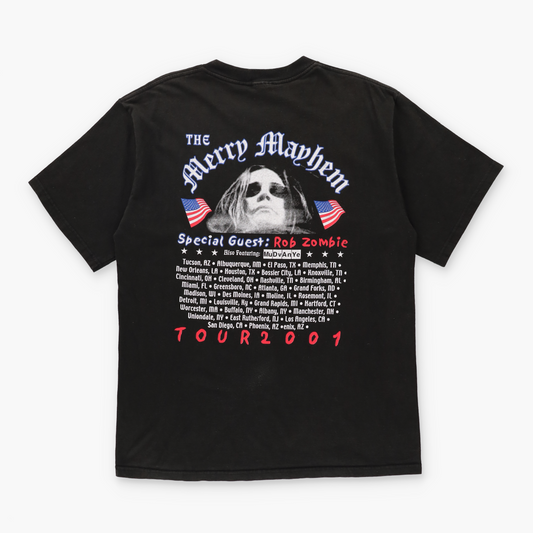 Ozzy Osbourne x Rob Zombie 'The Merry Mayhem' Tour Double Sided Black Tee (XL)