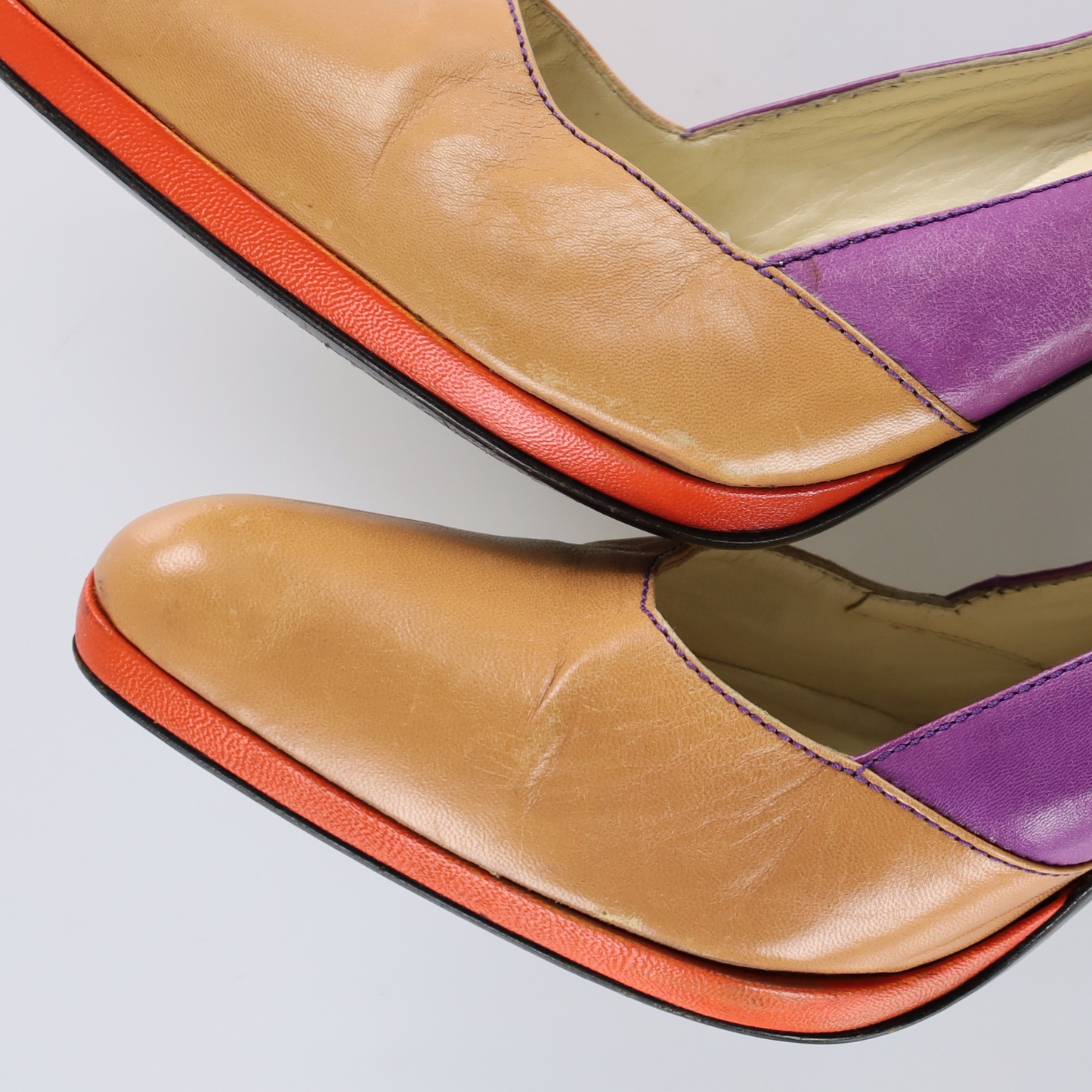 MIU MIU Multicolour Patchwork Leather Heels (39)