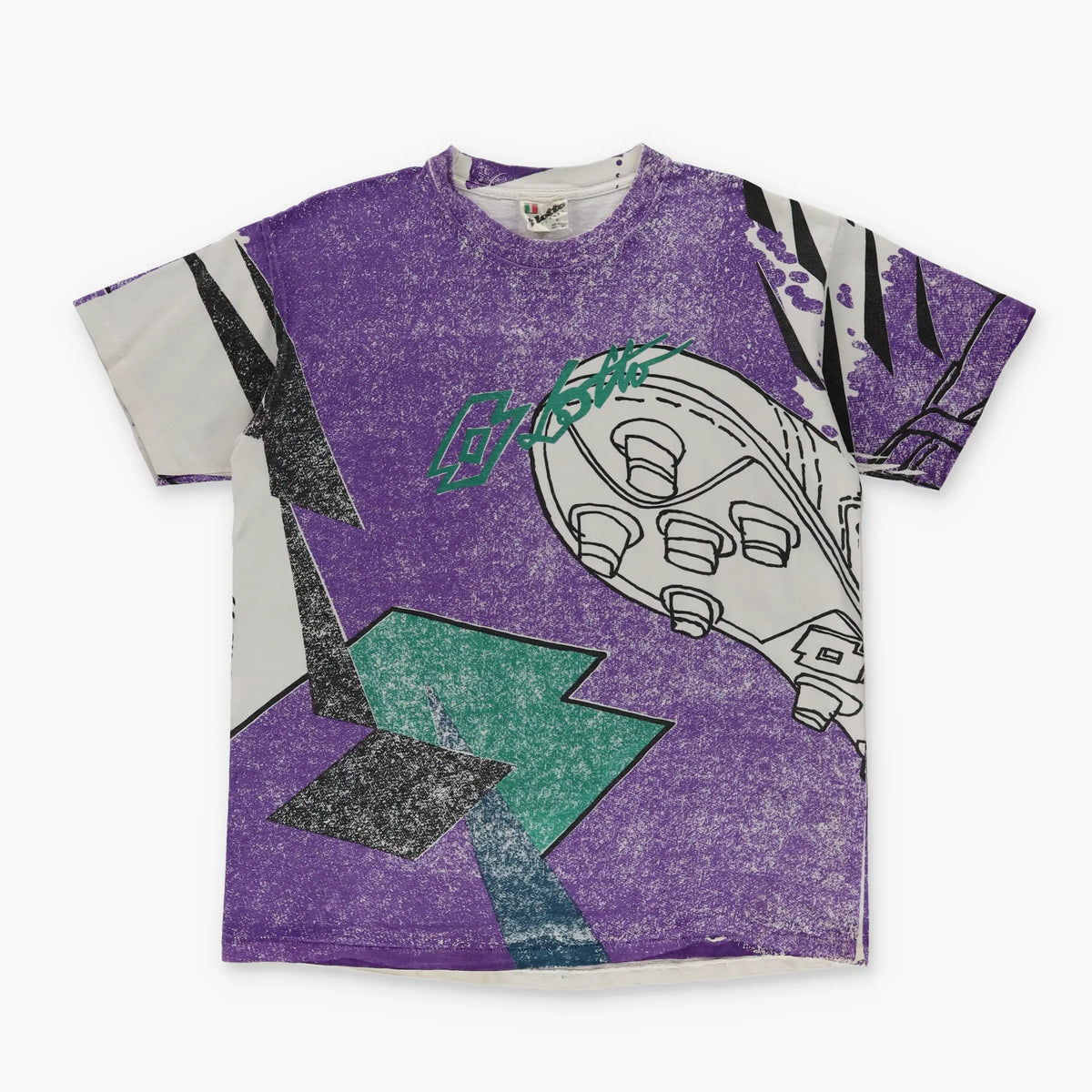 Vintage LOTTO Soccer Cleats USA Made All Over Print Tee (XL) - Vintage Sole Melbourne