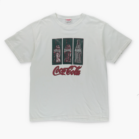 1997 COCA COLA Bottle Logo Retro USA Made White Tee (XL)