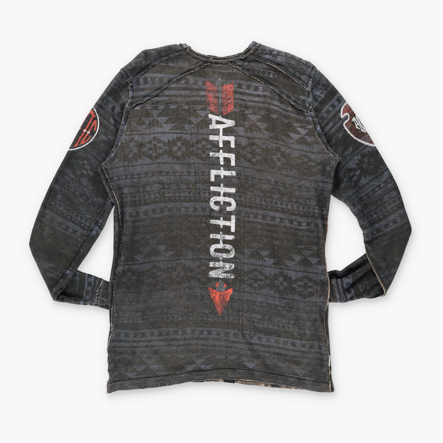 AFFLICTION Y2K Reversible Distressed Grunge Long Sleeve Tee (L)