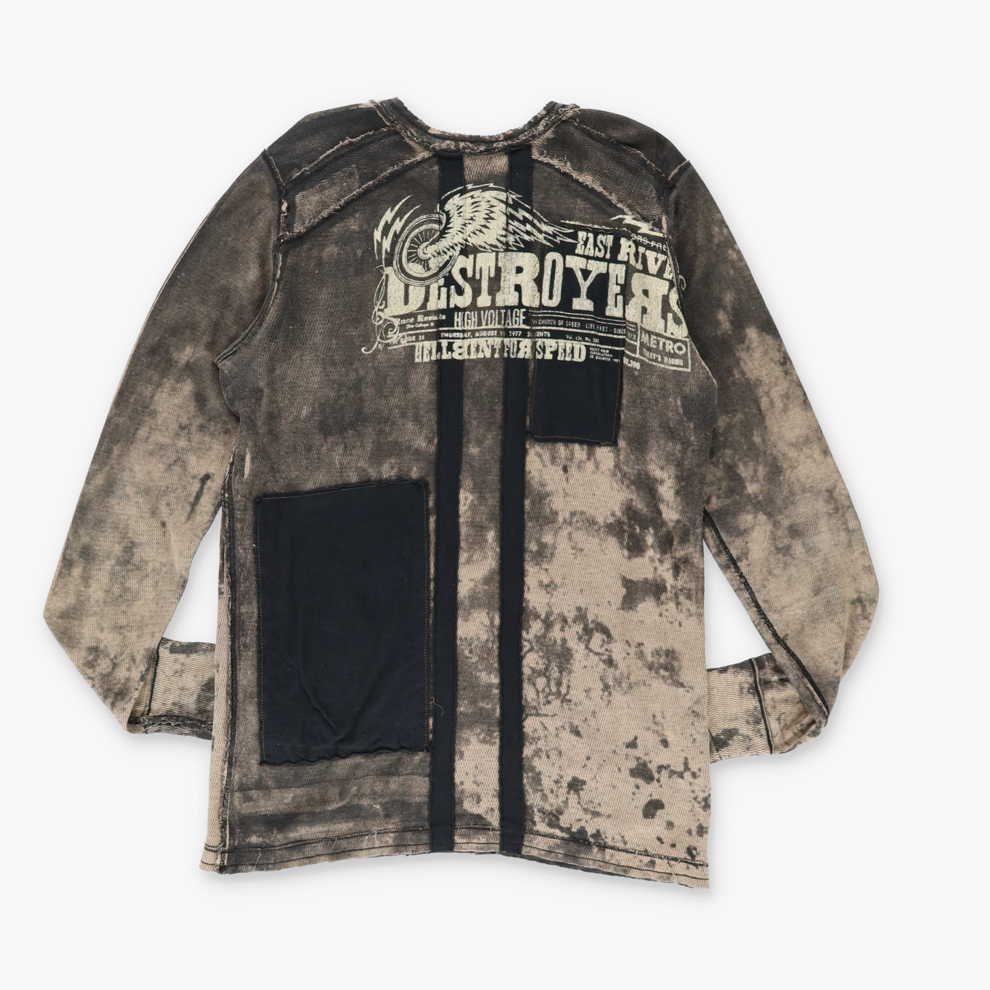 AFFLICTION Y2K Reversible Distressed Grunge Long Sleeve Tee (L)