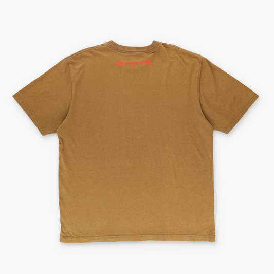 CARHARTT 'Original Fit' Orange Script T-Shirt (L)