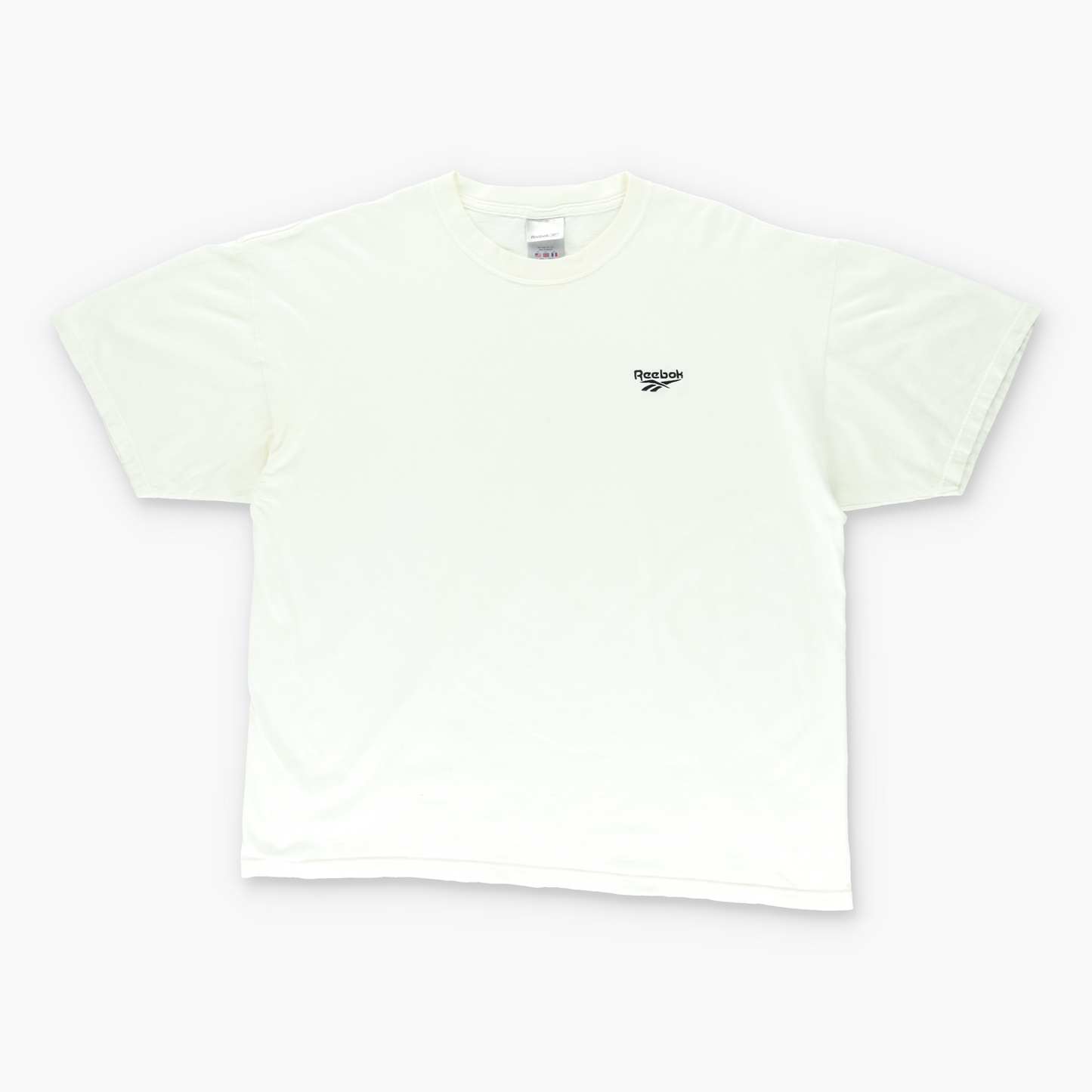 REEBOK White & Black Embroidered Classic Logo Tee (XL-XXL)
