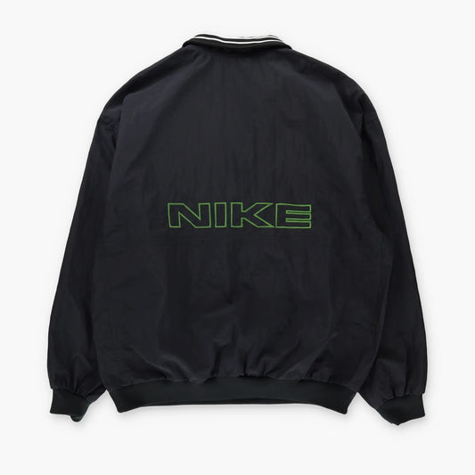 NIKE Green & Black Swoosh Logo 1/4 Zip Pop Over Windbreaker (XXL) Vintage Sole Melbourne
