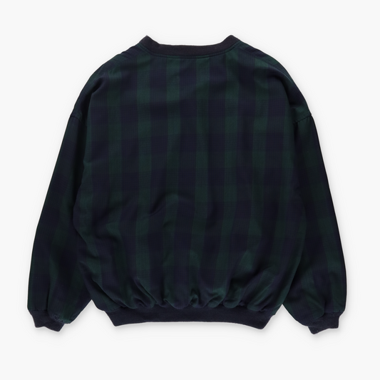 PENDLETON Green & Blue Plaid Lined Pull Over Sweatshirt USA Made (L)