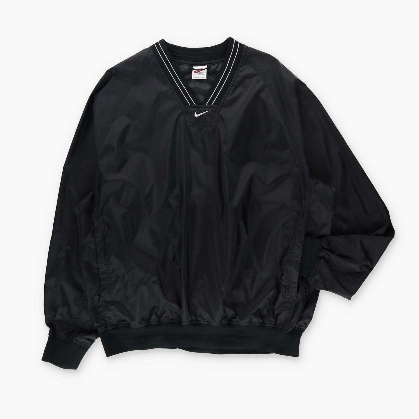 NIKE Centre Swoosh Black & White V-Neck Pull Over (L-XL)