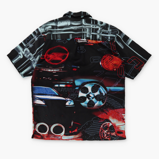 FUBU Car Racing Y2K Neon Lights Korean Made Shirt (XL-XXL)