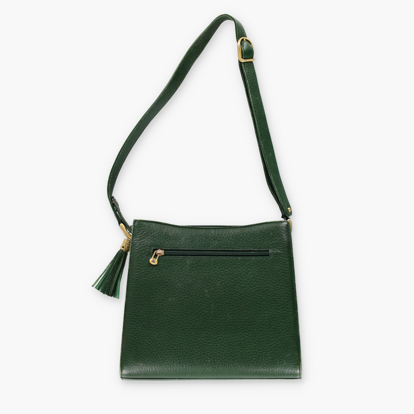 PAOLO GUCCI Green Leather Tassel Crossbody Bag