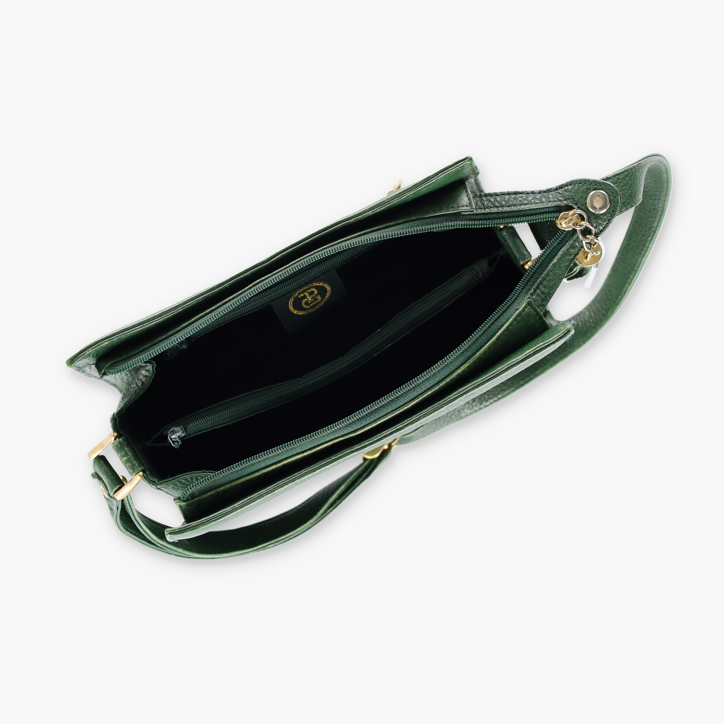 PAOLO GUCCI Green Leather Tassel Crossbody Bag