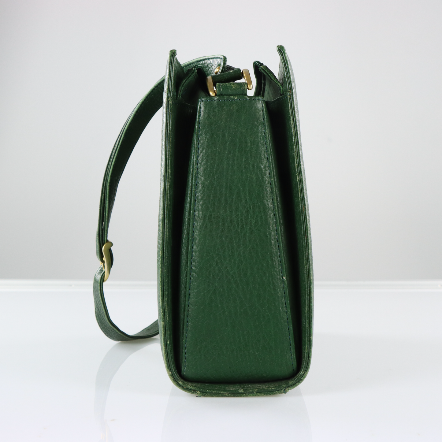 PAOLO GUCCI Green Leather Tassel Crossbody Bag