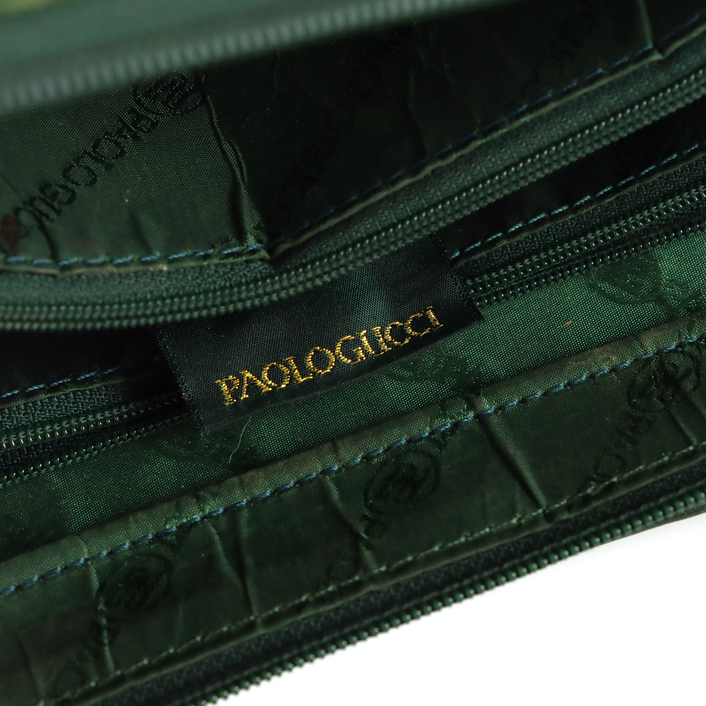PAOLO GUCCI Green Leather Tassel Crossbody Bag
