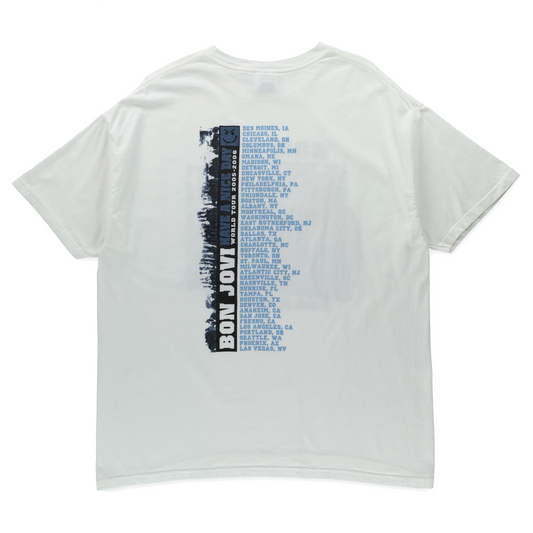 Bon Jovi 'Have a Nice Day' World Tour 2005-2006 Double Sided White Band Tee (XL)