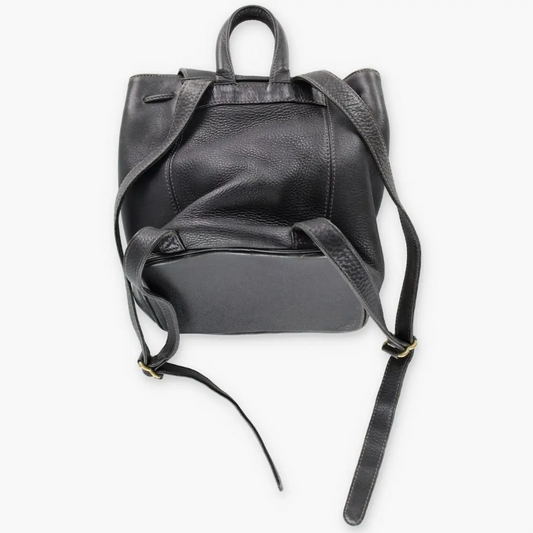 Vintage COACH 4911 Black Leather Drawstring Backpack