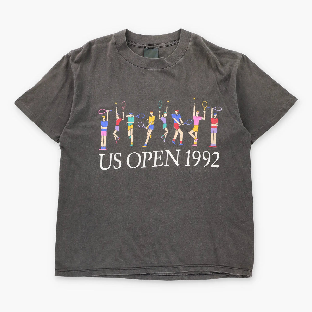 Vintage 1992 US Open Colourful Tennis Players Graphic T-Shirt (L)