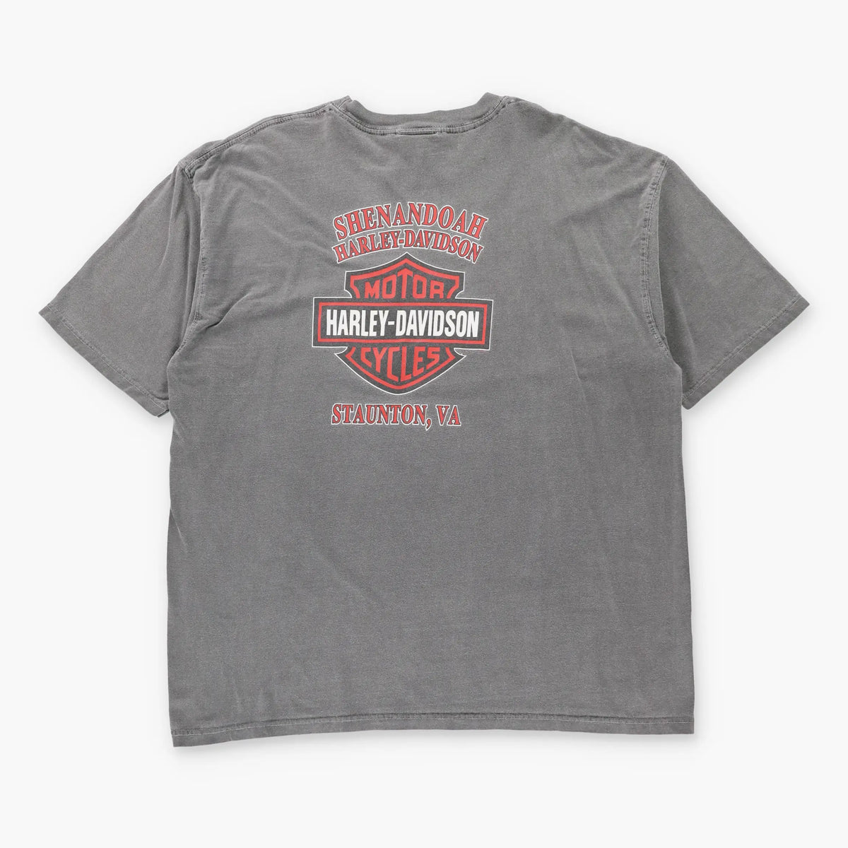 Vintage HARLEY DAVIDSON Staunton Virginia Grey Motorcycle T-Shirt (XL-XXL)