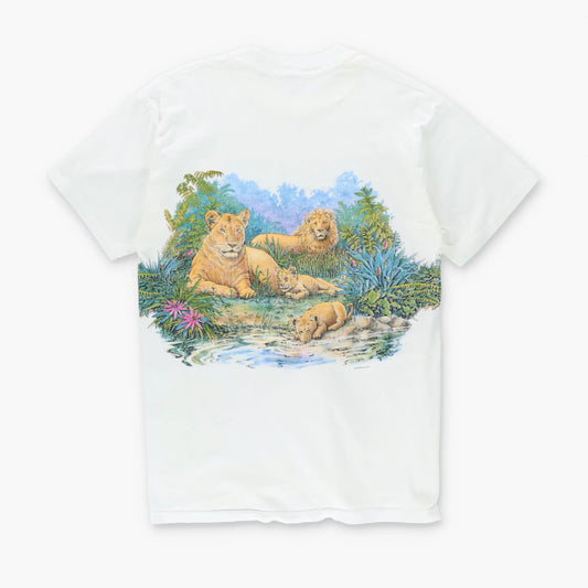 Lions & Tigers 1995 Game Park Safari Double Sided SANSEGAL T-Shirt (M-L) Vintage Sole Melbourne