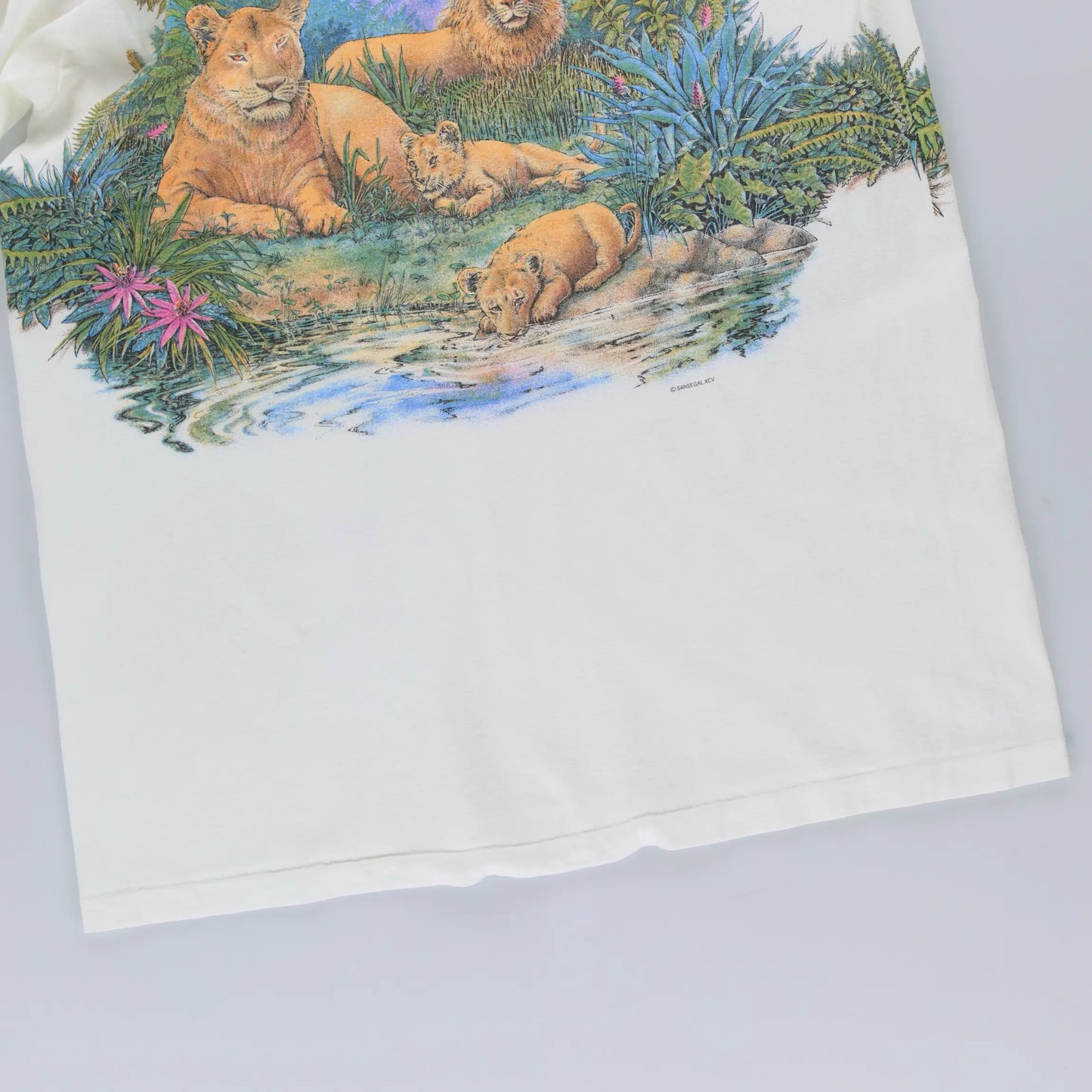 Lions & Tigers 1995 Game Park Safari Double Sided SANSEGAL T-Shirt (M-L) Vintage Sole Melbourne