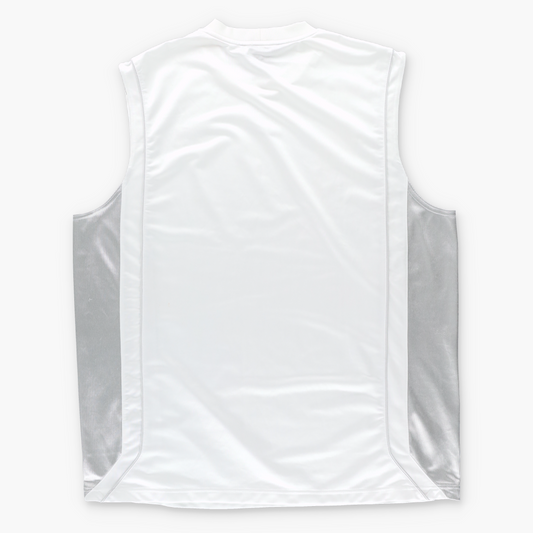 Vintage NIKE White & Silver Embroidered Swoosh Logo Y2K Tank Top Tee (XXL) Vintage Sole Melbourne