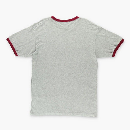 NIKE Centre Swoosh Logo Red & Grey Ringer T-Shirt USA Made (M) Vintage Sole Melbourne