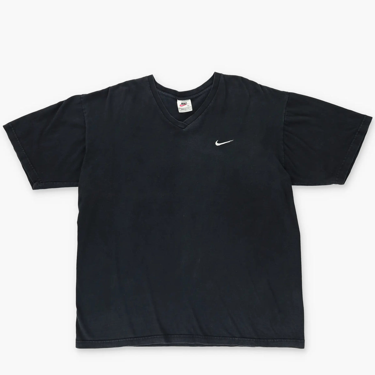 NIKE Embroidered Swoosh Logo Black V-Neck T-Shirt (XL) Vintage Sole Melbourne