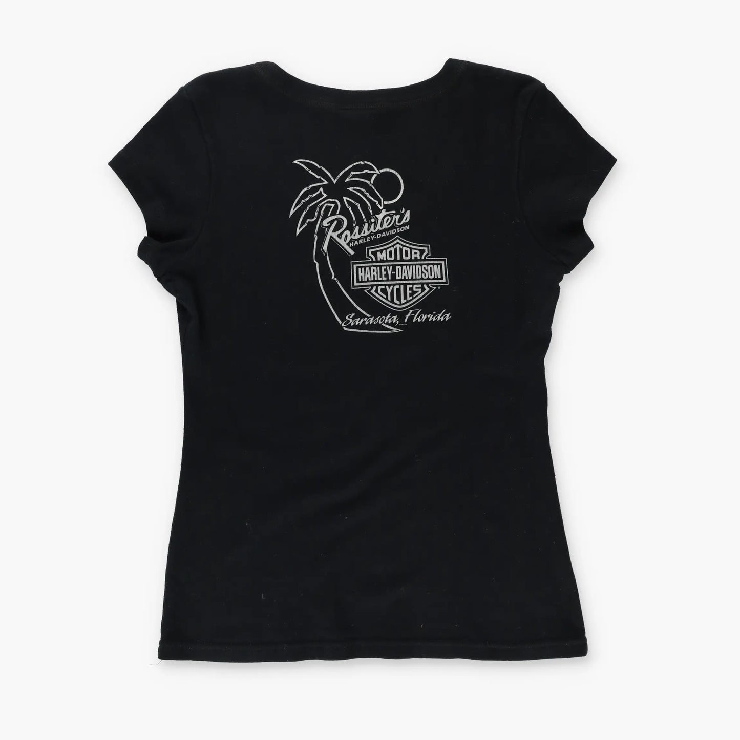 HARLEY DAVIDSON Rhinestone Centre Logo Y2K T-Shirt USA Made (Women's L-XL) Vintage Sole Melbourne