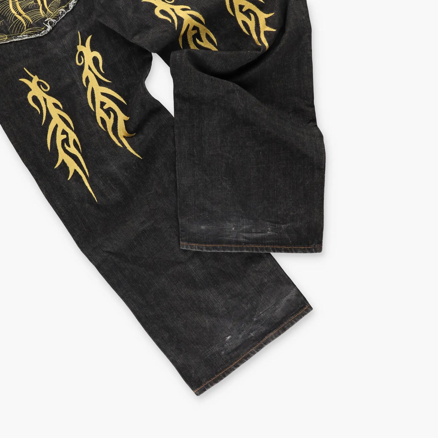 RMC RED MONKEY Gold Skull & Spider Embroidered Jeans (44) Vintage Sole Melbourne