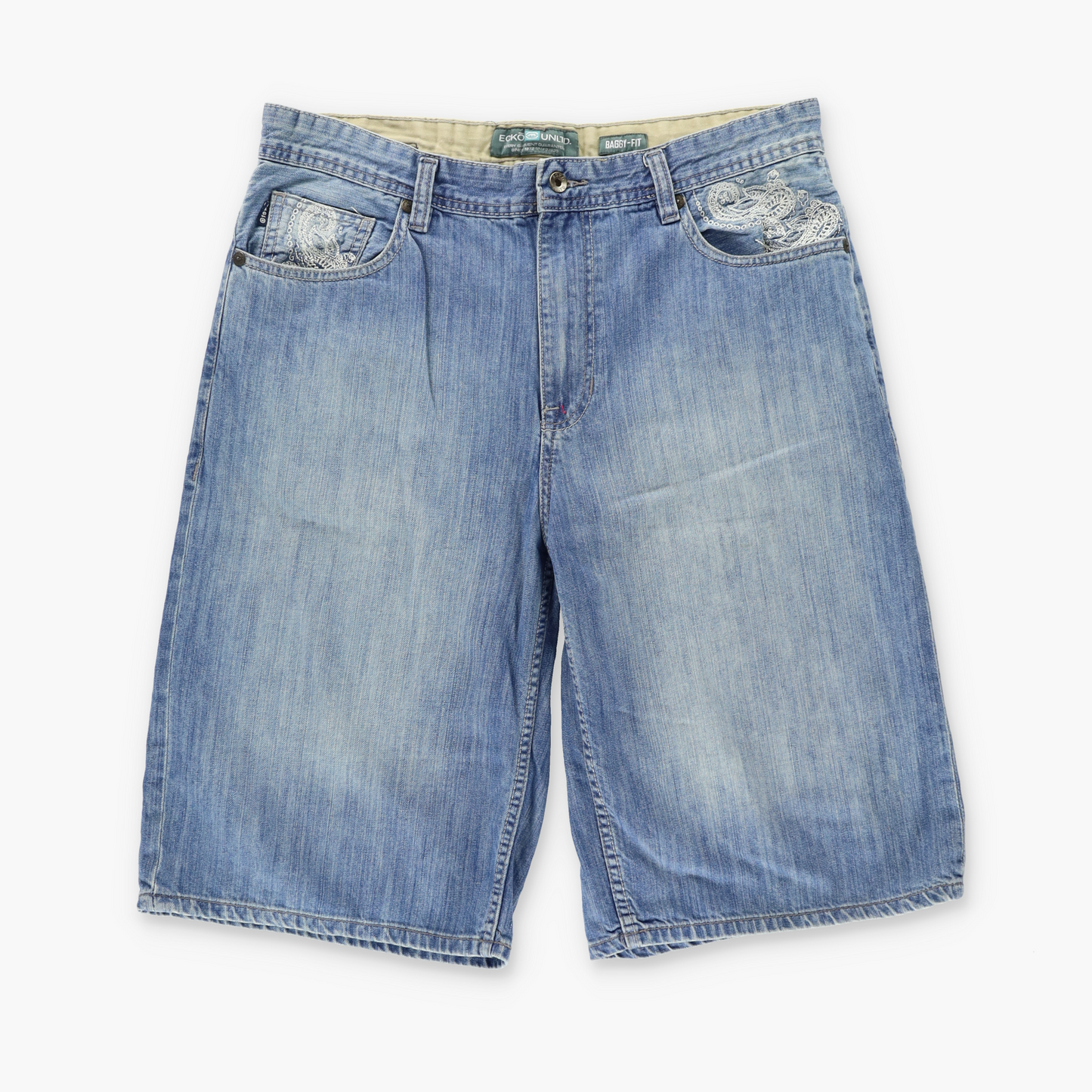 ECKO UNLTD Paisley Embroidered Denim Y2K Jorts Shorts (36)