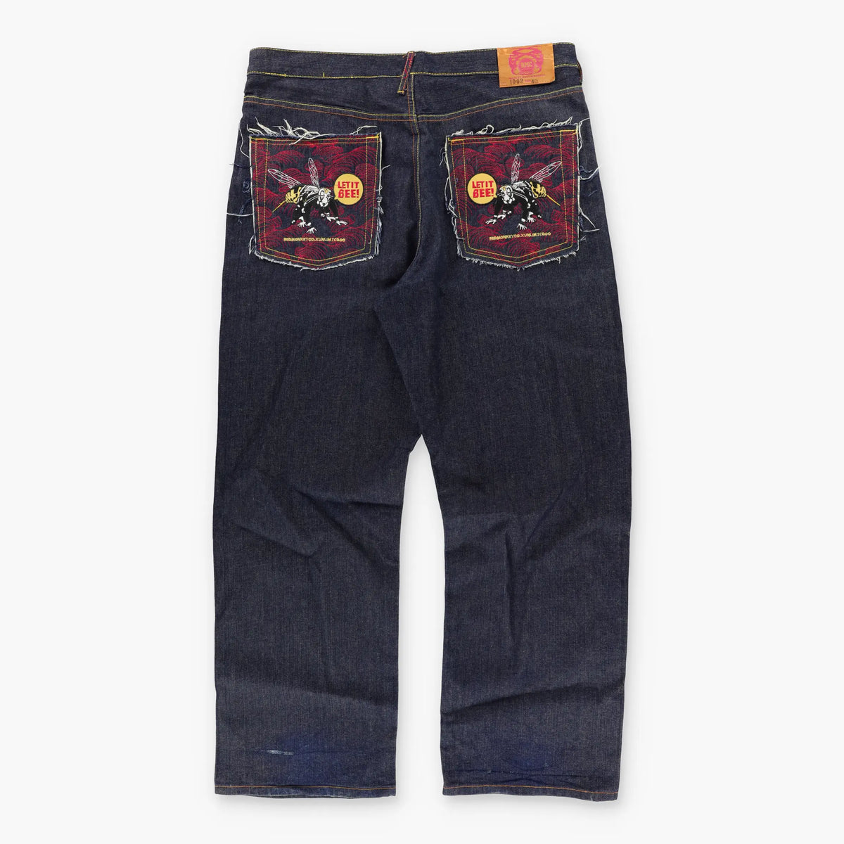 Vintage RMC RED MONKEY "Let It Bee!" Lot 1002 Embroidered Y2K Jeans (40) Vintage Sole Melbourne