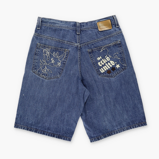 ECKO UNTLD Embroidered Rhino Logo Y2K Jorts Shorts (36)