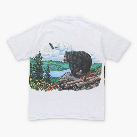 Vintage 1996 Black Bear Wildlife HABITAT Front Back USA Made Grey T-Shirt (M-L) Vintage Sole Melbourne