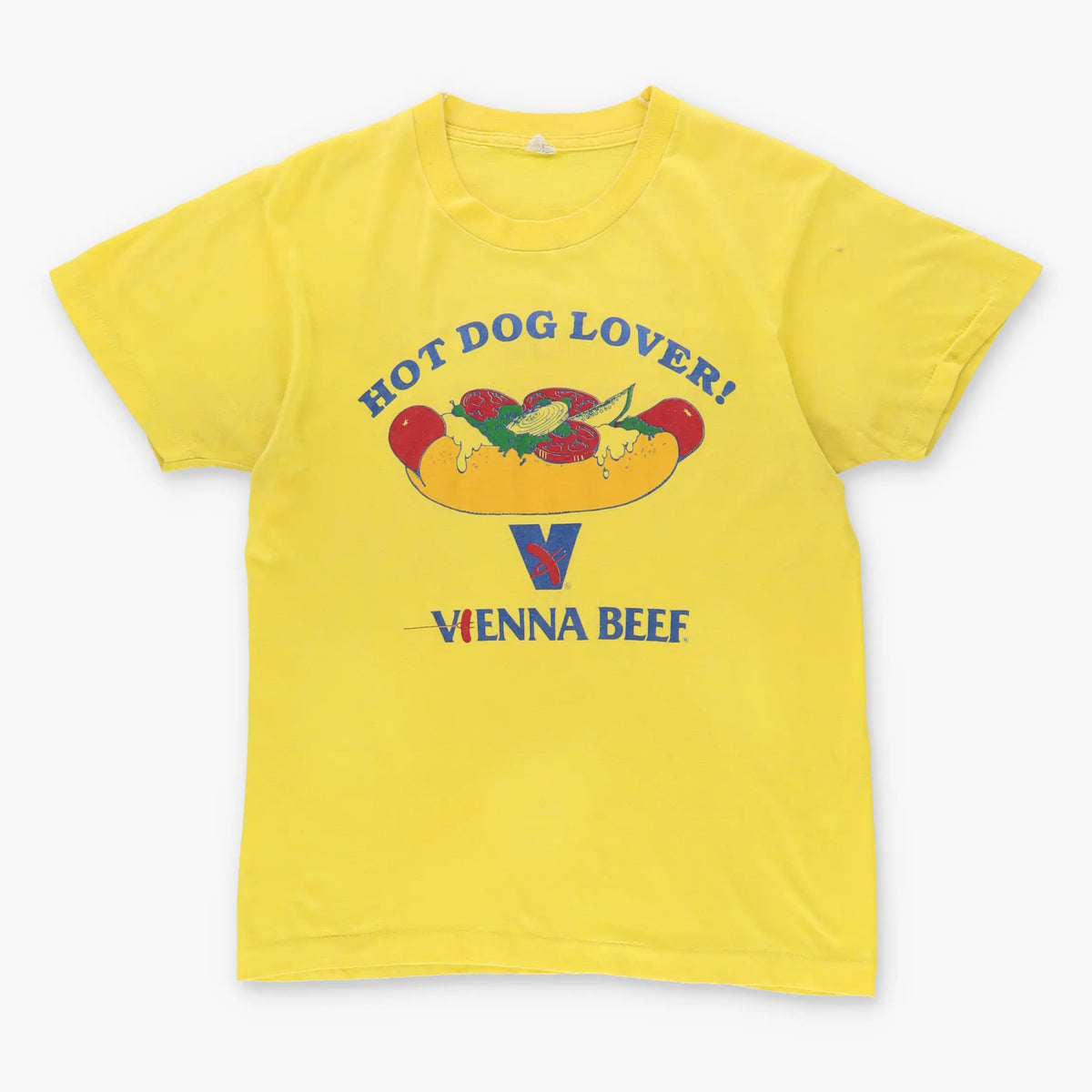 Vintage 'Hot Dog Lover' Vienna Beef Single Stitch Yellow T-Shirt (S) Vintage Sole Melbourne