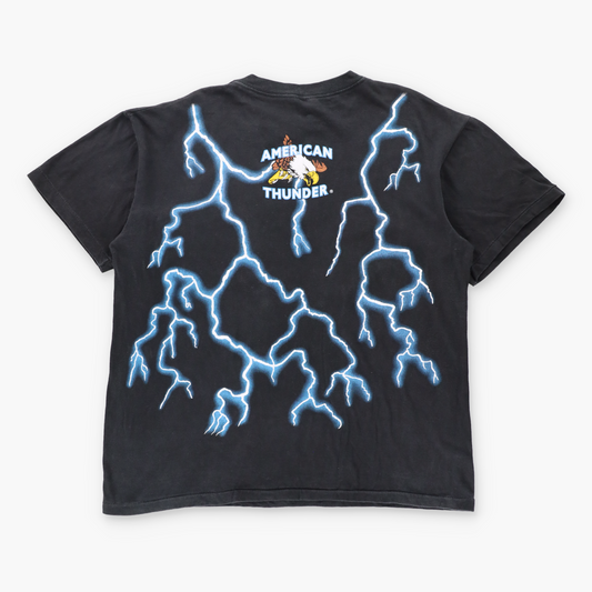 Vintage American Thunder Native American Chief & Wolf All Over Print Single Stitch Boxy Tee (XL) Vintage Sole Melbourne